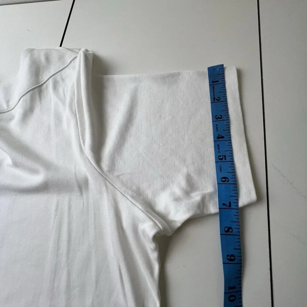 J Jill Women's Shirt Top White Boat Neck Short Sleeve Perfect Pima Women's 2X